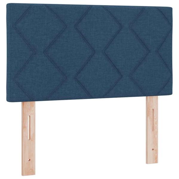 LED Boxspringbett mit Matratze Blau 80x200 cm Stoff