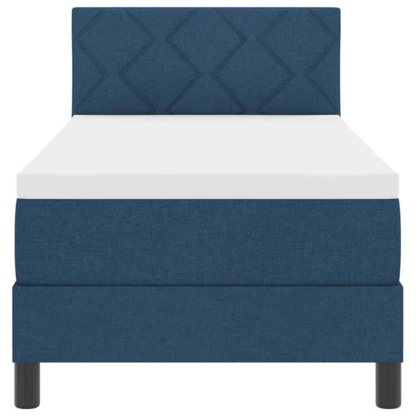 LED Boxspringbett mit Matratze Blau 80x200 cm Stoff