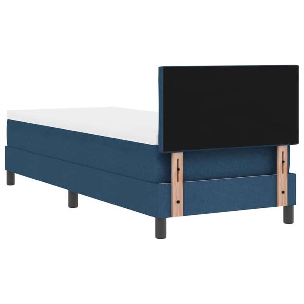 LED Boxspringbett mit Matratze Blau 80x200 cm Stoff