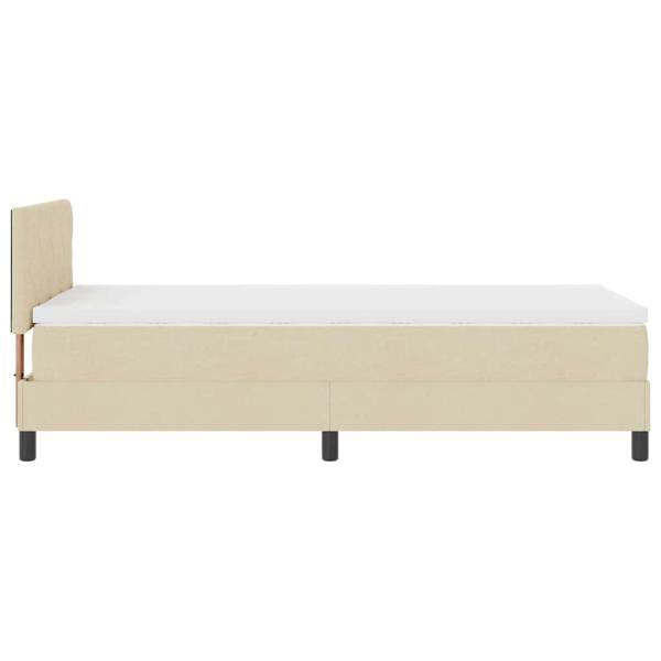 LED Boxspringbett mit Matratze Creme 90x200 cm Stoff
