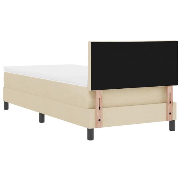 LED Boxspringbett mit Matratze Creme 90x200 cm Stoff