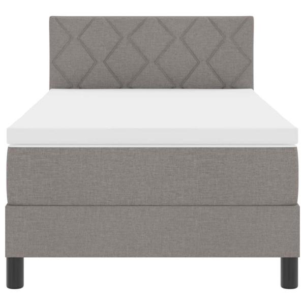 LED Boxspringbett mit Matratze Taupe 100x200 cm Stoff