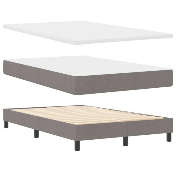 LED Boxspringbett mit Matratze Taupe 120x190 cm Stoff