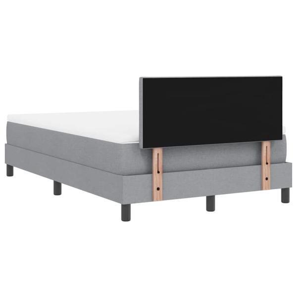 LED Boxspringbett mit Matratze Hellgrau 120x200 cm Stoff