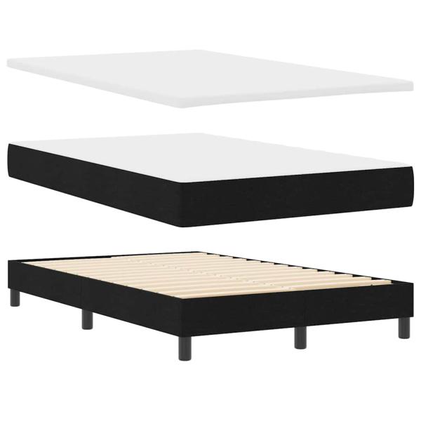 LED Boxspringbett mit Matratze Schwarz 120x200 cm Stoff