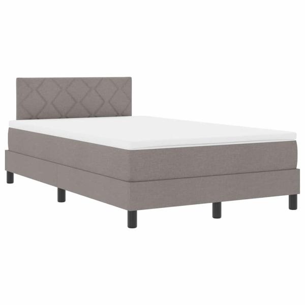LED Boxspringbett mit Matratze Taupe 120x200 cm Stoff