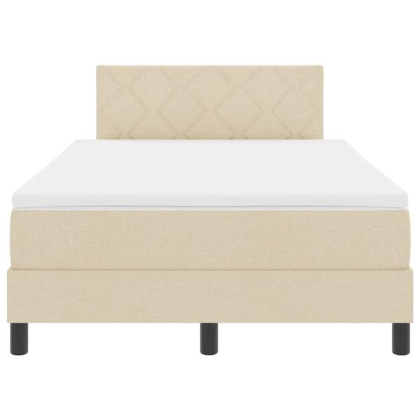 LED Boxspringbett mit Matratze Creme 120x200 cm Stoff