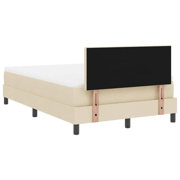 LED Boxspringbett mit Matratze Creme 120x200 cm Stoff