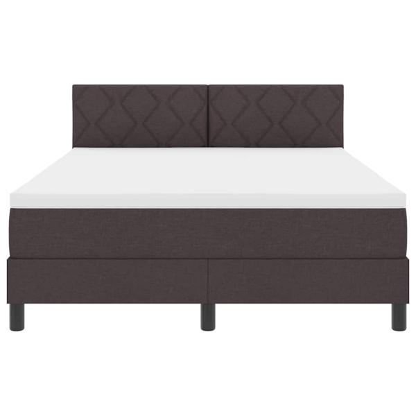 LED Boxspringbett mit Matratze Dunkelbraun 140x200 cm Stoff