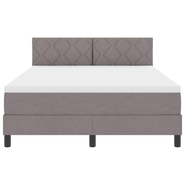LED Boxspringbett mit Matratze Taupe 160x200 cm Stoff