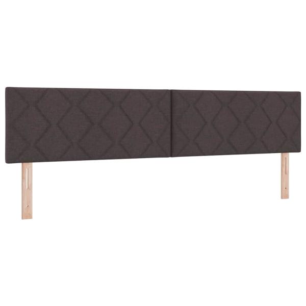 LED Boxspringbett mit Matratze Dunkelbraun 200x200 cm Stoff