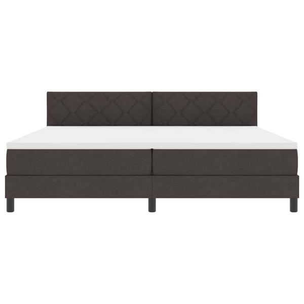 LED Boxspringbett mit Matratze Dunkelbraun 200x200 cm Stoff