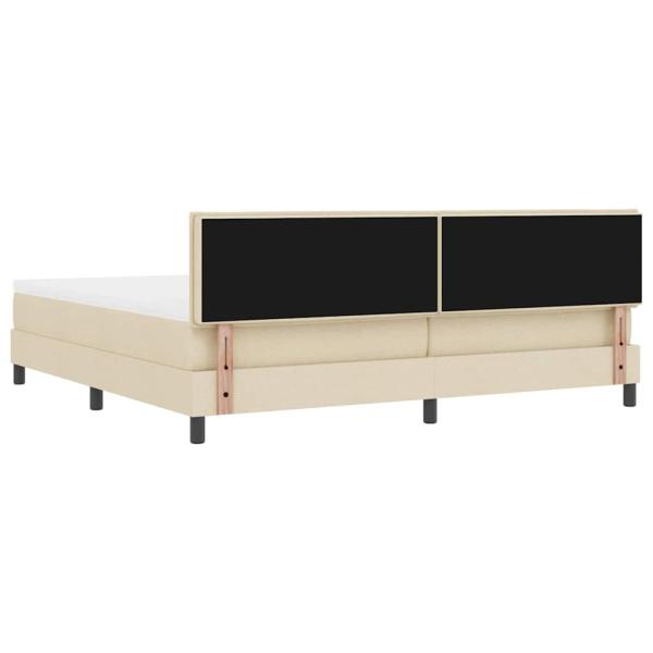 LED Boxspringbett mit Matratze Creme 200x200 cm Stoff