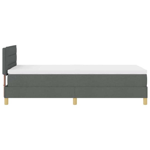 LED Boxspringbett mit Matratze Dunkelgrau 100x200 cm Stoff