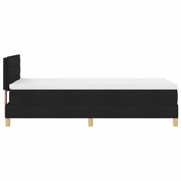 LED Boxspringbett mit Matratze Schwarz 100x200 cm Stoff