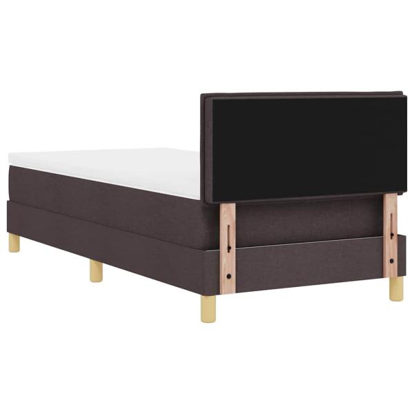 LED Boxspringbett mit Matratze Dunkelbraun 100x200 cm Stoff