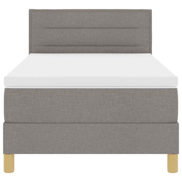 LED Boxspringbett mit Matratze Taupe 100x200 cm Stoff
