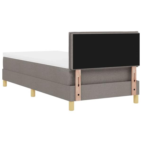 LED Boxspringbett mit Matratze Taupe 100x200 cm Stoff