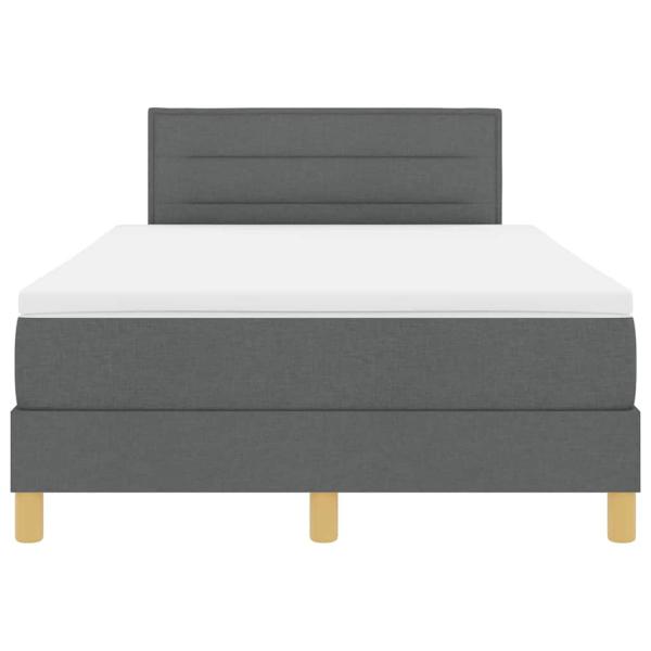LED Boxspringbett mit Matratze Dunkelgrau 120x200 cm Stoff