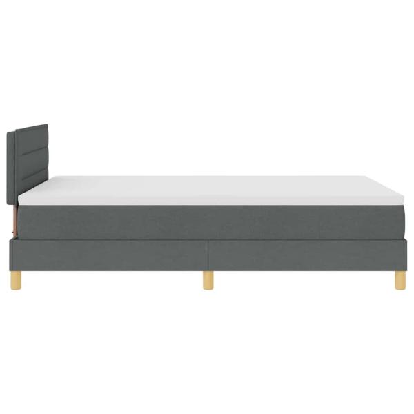 LED Boxspringbett mit Matratze Dunkelgrau 120x200 cm Stoff