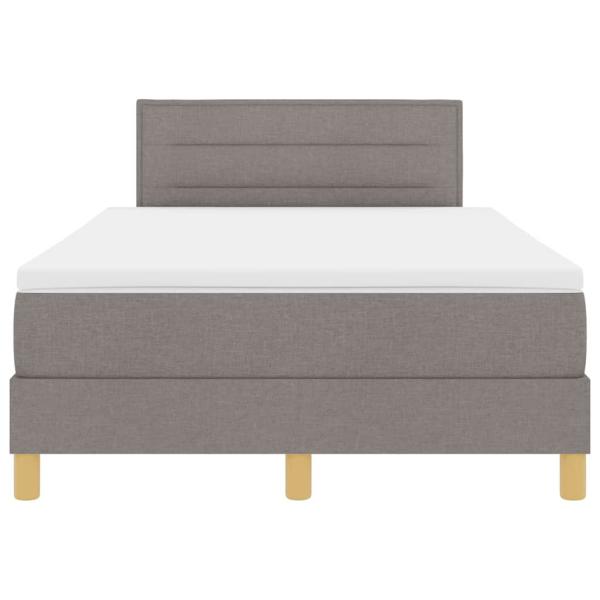 LED Boxspringbett mit Matratze Taupe 120x200 cm Stoff