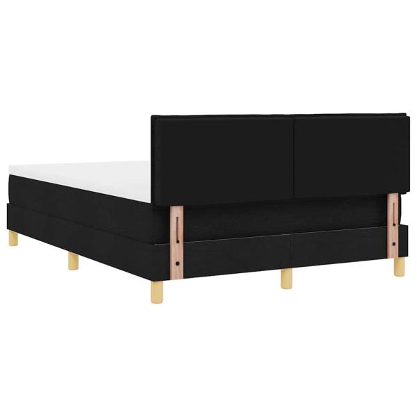 LED Boxspringbett mit Matratze Schwarz 140x200 cm Stoff