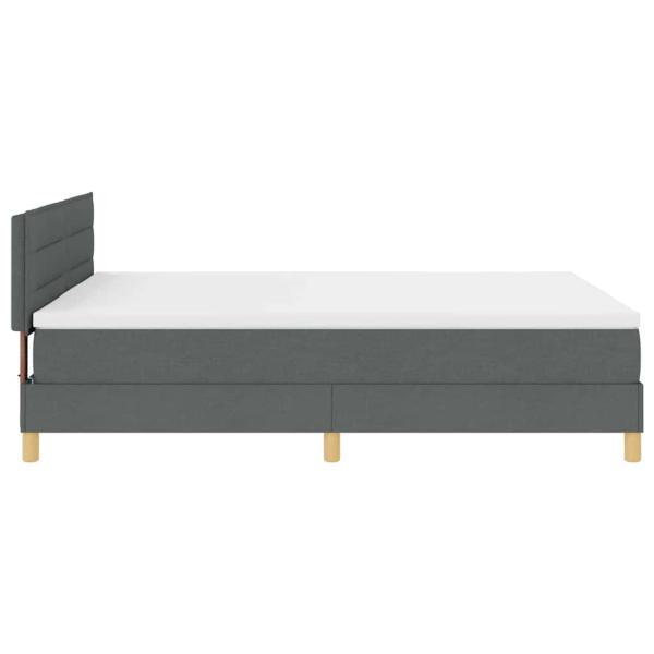 LED Boxspringbett mit Matratze Dunkelgrau 160x200 cm Stoff