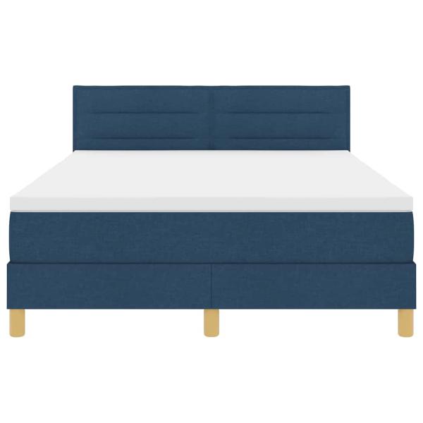 Boxspringbett mit Matratze & LED Blau 160x200 cm Stoff