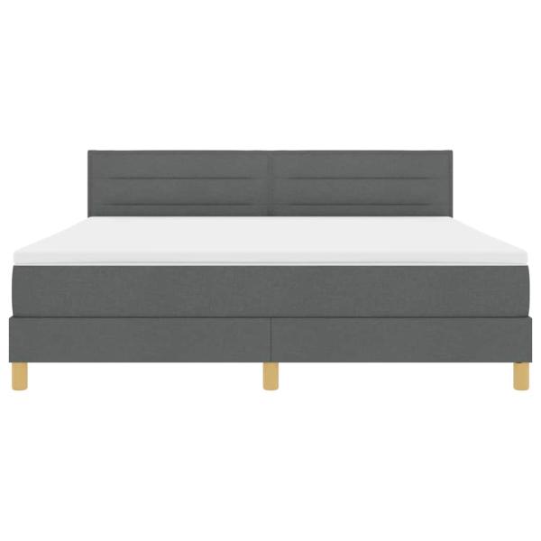 Boxspringbett mit Matratze & LED Dunkelgrau 180x200 cm Stoff