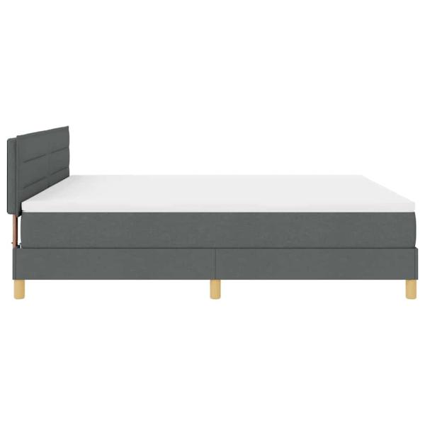 Boxspringbett mit Matratze & LED Dunkelgrau 180x200 cm Stoff