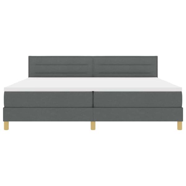 LED Boxspringbett mit Matratze Dunkelgrau 200x200 cm Stoff