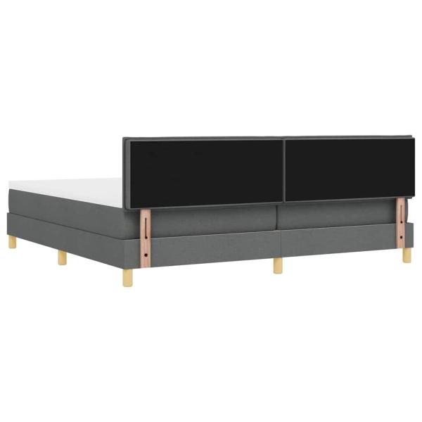 LED Boxspringbett mit Matratze Dunkelgrau 200x200 cm Stoff
