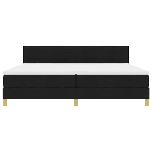 LED Boxspringbett mit Matratze Schwarz 200x200 cm Stoff