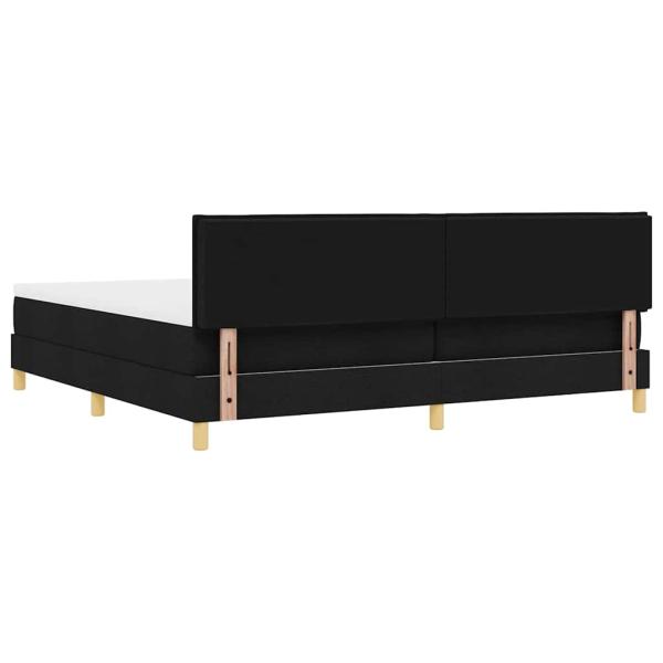 LED Boxspringbett mit Matratze Schwarz 200x200 cm Stoff
