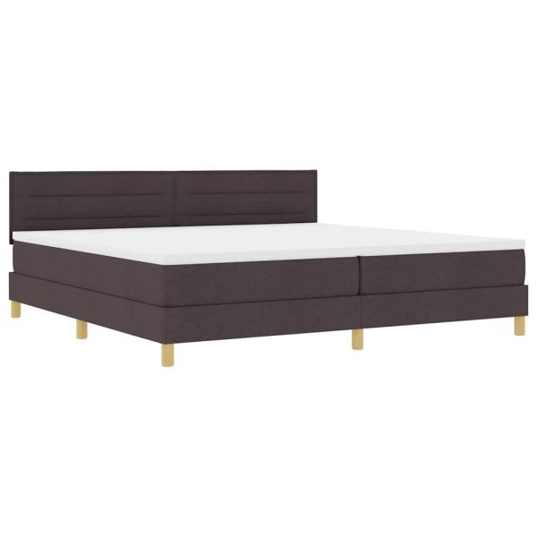 ARDEBO.de - LED Boxspringbett mit Matratze Dunkelbraun 200x200 cm Stoff