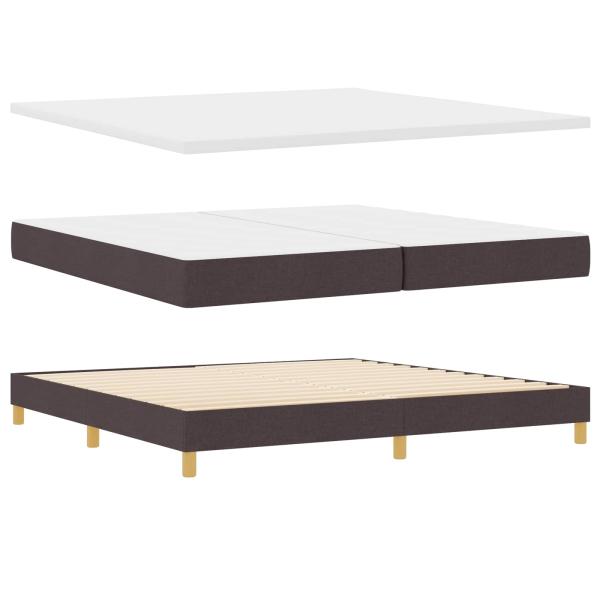 LED Boxspringbett mit Matratze Dunkelbraun 200x200 cm Stoff