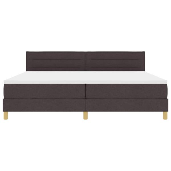 LED Boxspringbett mit Matratze Dunkelbraun 200x200 cm Stoff