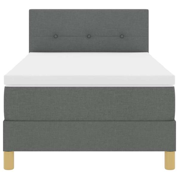 ARDEBO.de - Boxspringbett mit Matratze & LED Dunkelgrau 80x200 cm Stoff