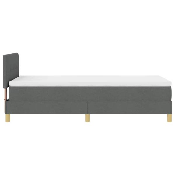 Boxspringbett mit Matratze & LED Dunkelgrau 80x200 cm Stoff