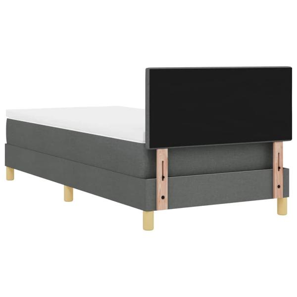 Boxspringbett mit Matratze & LED Dunkelgrau 80x200 cm Stoff