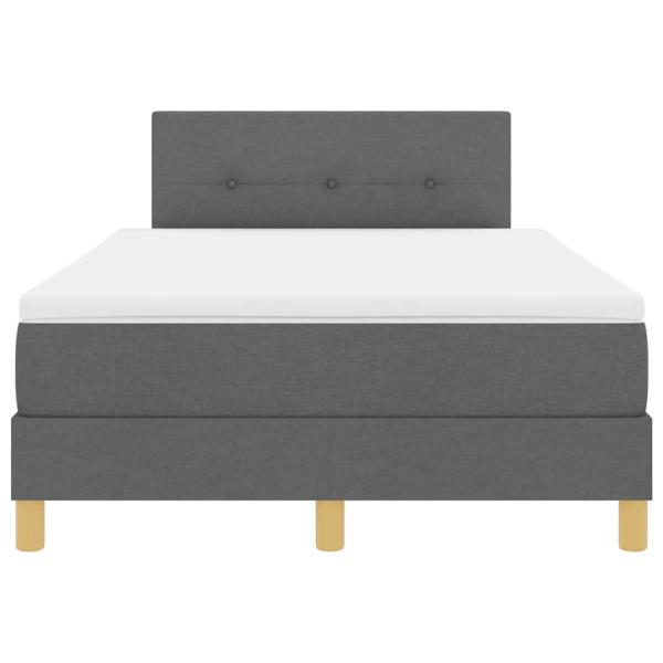LED Boxspringbett mit Matratze Dunkelgrau 120x200 cm Stoff