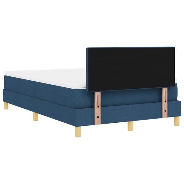 LED Boxspringbett mit Matratze Blau 120x200 cm Stoff