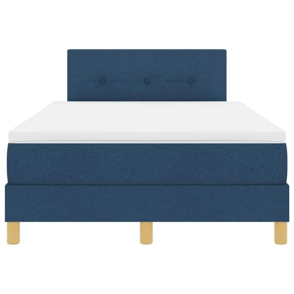 LED Boxspringbett mit Matratze Blau 120x200 cm Stoff