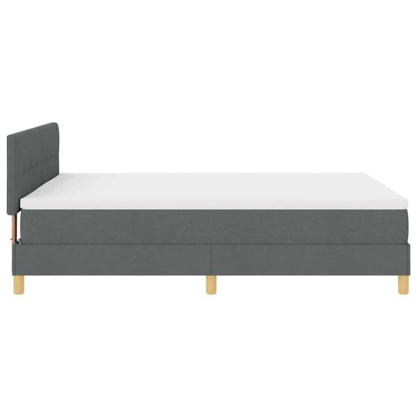 LED Boxspringbett mit Matratze Dunkelgrau 160x200 cm Stoff