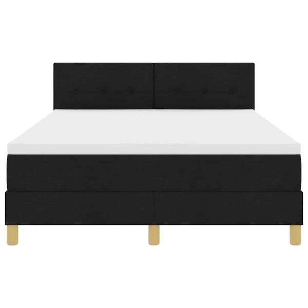 LED Boxspringbett mit Matratze Schwarz 160x200 cm Stoff