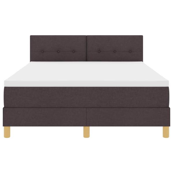 LED Boxspringbett mit Matratze Dunkelbraun 160x200 cm Stoff