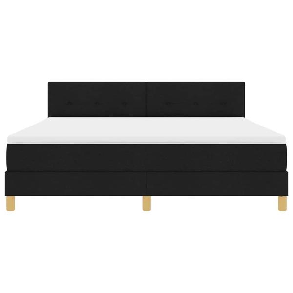 LED Boxspringbett mit Matratze Schwarz 180x200 cm Stoff