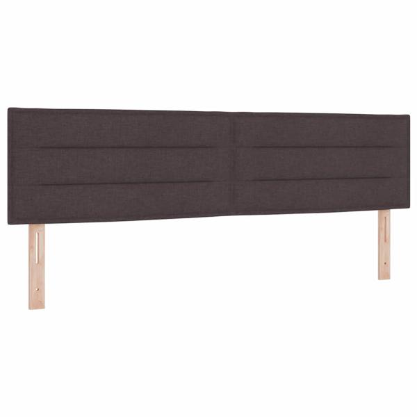 LED Boxspringbett mit Matratze Dunkelbraun 180x200 cm Stoff