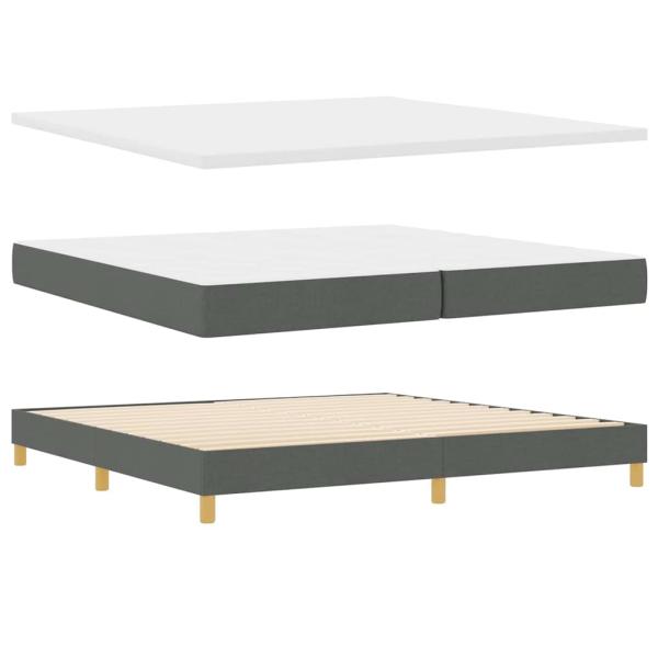 LED Boxspringbett mit Matratze Dunkelgrau 200x200 cm Stoff