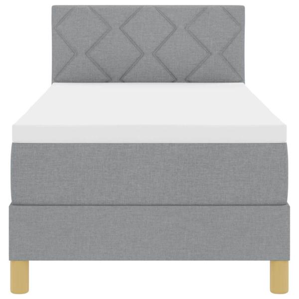 Boxspringbett mit Matratze & LED Hellgrau 80x200 cm Stoff
